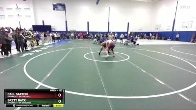 157 lbs Cons. Round 3 - Brett Back, University Of Dubuque vs Cael Saxton, University Of Chicago