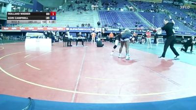 145 lbs Placement Matches (16 Team) - Holland Wieber, Southern Oregon University vs Kori Campbell, Lindsey Wilson