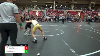 105 lbs Champ. Round 2 - Adriel Sanchez, Garden City Wrestling Club vs Easton Folkers, The Best Wrestler