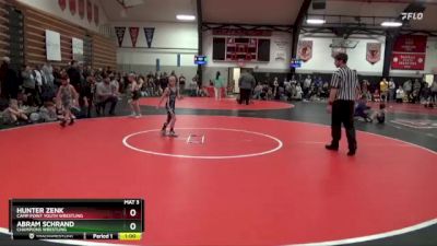 Bracket 14 lbs Semifinal - Hunter Zenk, Camp Point Youth Wrestling vs Abram Schrand, CHAMPIONS WRESTLING