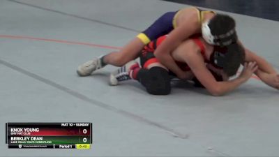 110 lbs Cons. Round 3 - Knox Young, GHV Mat Club vs Berkley Dean, Lake Mills Youth Wrestling