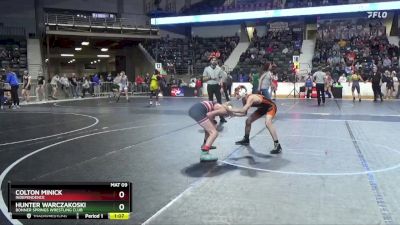 100 lbs Semifinal - Colton Minick, Independence vs Hunter Warczakoski, Bonner Springs Wrestling Club