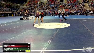 136 lbs Quarterfinal - Brynlee Hartsoch, West Fargo United vs Madison Reems, Bismarck