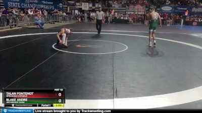 D 3 120 lbs Champ. Round 2 - Talan Fontenot, Opelousas Catholic vs Blake Andre, Archbishop Shaw