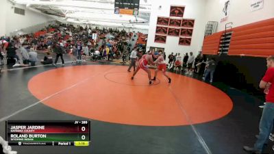 285 lbs Quarterfinal - Jasper Jardine, Natrona County vs Roland Burton, Wyoming Indian