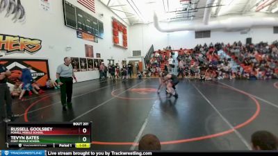 105 lbs Semifinal - Russell Goolsbey, Powell Middle School vs Tevyn Bates, Cody Middle School