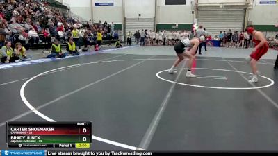 170 lbs Quarterfinals (8 Team) - Brady Junck, Aquinas Catholic vs Carter Shoemaker, Cambridge