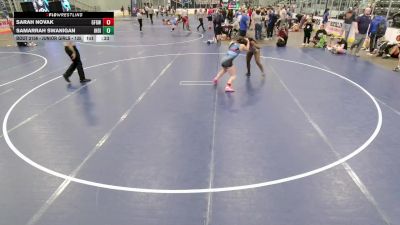 Junior Girls - 135 lbs Cons. Round 2 - Sarah Novak, Grand Forks Gladiators Wrestling Club vs Samarrah Swanigan, Indiana