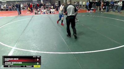 120 lbs Cons. Round 2 - Ayden Skrivanek, North Shore vs Gunnar Heck, HLWW