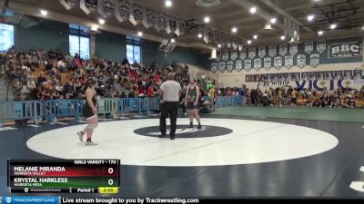 170 lbs 1st Place Match - Melanie Miranda, Murrieta Valley vs Krystal Harkless, Murrieta Mesa