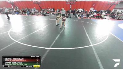 92 lbs Cons. Round 2 - Wyatt Sossaman, Waterford Youth Wrestling Club vs Keaton Achenbach, Prairie Du Chien Wrestling Club