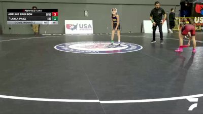 Intermediate Girls - 67 lbs Cons. Round 2 - Adeline Paulson, Daniel Cormier Wrestling Club vs Layla Paez, Livingston Wrestling Club