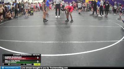 68/72/76 Cons. Round 1 - Aaron Burnham, James Island Youth Wrestling C vs Bella Galfetti, Carolina Reapers