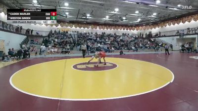 132 lbs 3rd Place Match - Caden Marler, Evanston vs Weston Green, Green River