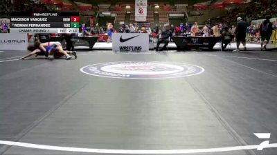 Champ. Round 1 - Maceson Vasquez, Redwood High School Wrestling vs Roman Fernandez, Yuba City High School Wrestling