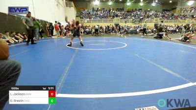 100 lbs Round Of 16 - Lane Jackson, Darko Valley Wolf Pack vs Drake Breslin, Choctaw Ironman Youth Wrestling