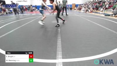 73 lbs Quarterfinal - Eli Bright, Del City Little League vs Michael Manning, Husky Wrestling Club