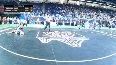 Girls-105 lbs Cons. Round 1 - Geovana Cruz, Sturgis (Girls) vs Tierra Taylor, Gibraltar Carlson (Girls)