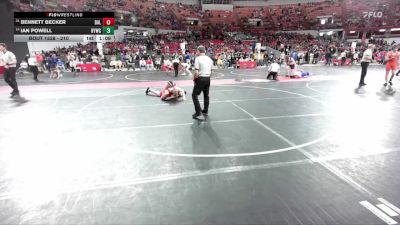 210 lbs Cons. Semi - Bennett Becker, Baldwin-Woodville vs Ian Powell, Reedsburg Youth Wrestling Club