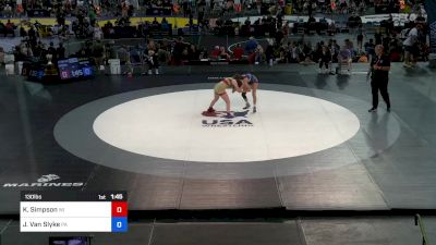 130 lbs Cons 32 #1 - Kylie Simpson, WI vs Juliana Van Slyke, PA