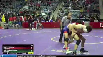 126 lbs Quarterfinal - Tony Wood, Jay County vs Mikey Kallimani, Jimtown