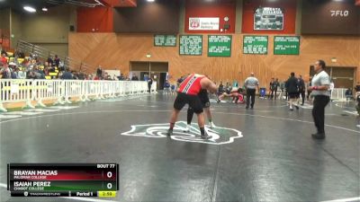 285 lbs Champ. Round 1 - Isaiah Perez, Chabot College vs Brayan Macias, Palomar College