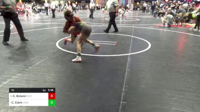 70 lbs Round Of 16 - Cooper Boland, Central York vs Connor Clark, Hatboro Horsham