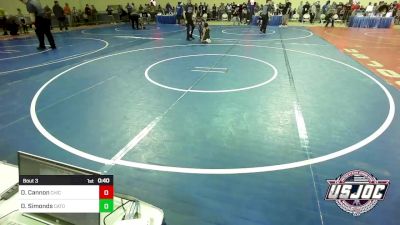 55 lbs Round Of 32 - Deriyon Cannon, Chickasha Youth Wrestling vs Dominic Simonds, Catoosa Youth Wrestling