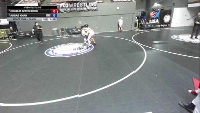 74 kg Semis - Charlie Gittelsohn vs Abbas Khan, El Camino Real Charter High School Wrestling