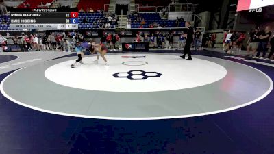 100 lbs Cons. Sub-rd Of 32 - Rhida Martinez, TX vs Emie Higgins, CO