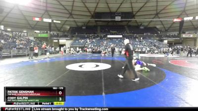 175 lbs Cons. Semi - Cody Galpin, Mat Rats Rebooted Wrestling vs Patrik Gensman, The Base Vancouver Wrestling