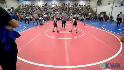 105 lbs Quarterfinal - Korbin Lasiter, Wyandotte Youth Wrestling vs David Collom, Pryor Tigers