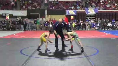 50 lbs Champ. Round 2 - Wyatt Hatcher, Miles City Wrestling Club vs Dayton Riffel, Billings Wrestling Club