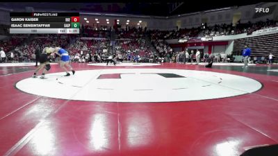 165 lbs Quarterfinals (8 Team) - Garon Kaiser, DEER CREEK (ED) vs Isaac Sensintaffar, SAND SPRINGS