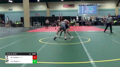 133 lbs Consi Of 16 #2 - Martial Sutton, UCONN vs Ainsley Doyle, Williamson College Of Trades