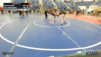 110 lbs 2nd Place - Karlye Brown, Wagoner Takedown Club vs Talli Washington, Woodland Wrestling Club