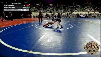 61 lbs Consi Of 4 - Isaiah Brown, Elgin Wrestling vs Creed Williams, Harrah Little League Wrestling