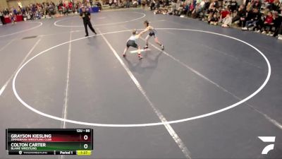 86 lbs Cons. Round 3 - Grayson Kiesling, Zimmerman Wrestling Club vs Colton Carter, Blaine Wrestling