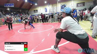 90 lbs Consolation - Able Jones, Mannford Pirate Youth Wrestling vs Kiowa Andrews, Berryhill Wrestling Club