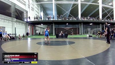 121 lbs Placement Matches (8 Team) - Jauzlyean Gray, Missouri vs Noemi Cordero, California