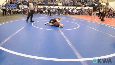 55 lbs Consi Of 4 - Saylor Rose, Grove Takedown Club vs Clay Hubler, Warner Eagles Youth Wrestling