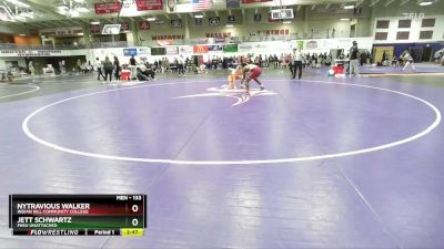 133 lbs Quarterfinal - Jett Schwartz, FHSU Unattached vs Nytravious Walker, Indian Hill Community College