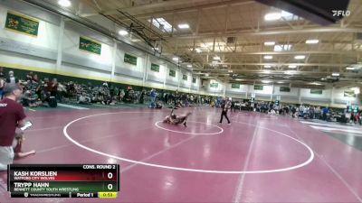 85 lbs Cons. Round 2 - Kash Korslien, Watford City Wolves vs Trypp Hahn, Bennett County Youth Wrestling