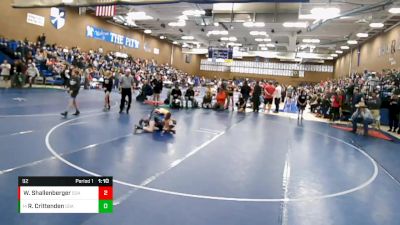 92 lbs Cons. Round 2 - Riggin Crittenden, South Summit Wrestling Club vs William Shallenberger, Wasatch