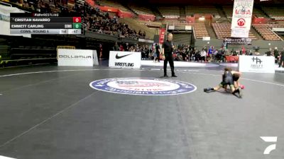 Intermediate Boys - 56 lbs Cons. Round 5 - Cristian Navarro vs Emmett Carling, Sierra Sabers Wrestling Club