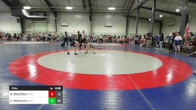 70 lbs Semifinal - Gideon Batchelor, Storm Wrestling Center Blue vs Christopher Nemcovic, Roundtree Black