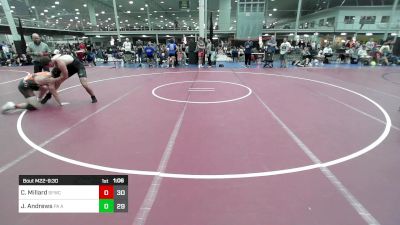 191 lbs Quarterfinal - Chris Millard, Sly Fox Wrestling Club Gray vs Jack Andrews, PA Alliance Blue