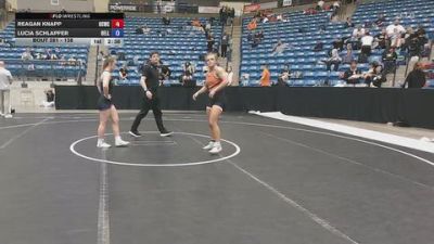 138 lbs 1st Place Match - Lucia Schlapfer, Bellevue vs Reagan Knapp, OSU Cowgirl Wrestling Club