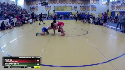 106 lbs Champ. Round 2 - Zachary Leto, Tampa Bay Tigers Wrestling Club vs Max Co, Lake Highland Prep