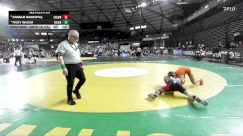 Boys 1A 126 lbs Cons. Round 4 - Damian Sandoval, Cascade (Leavenworth) vs Riley Mazza, Kalama